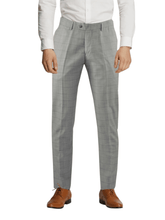 Load image into Gallery viewer, Men&#39;s Trendy Formal Silver Double Line Windowpane Check Trousers