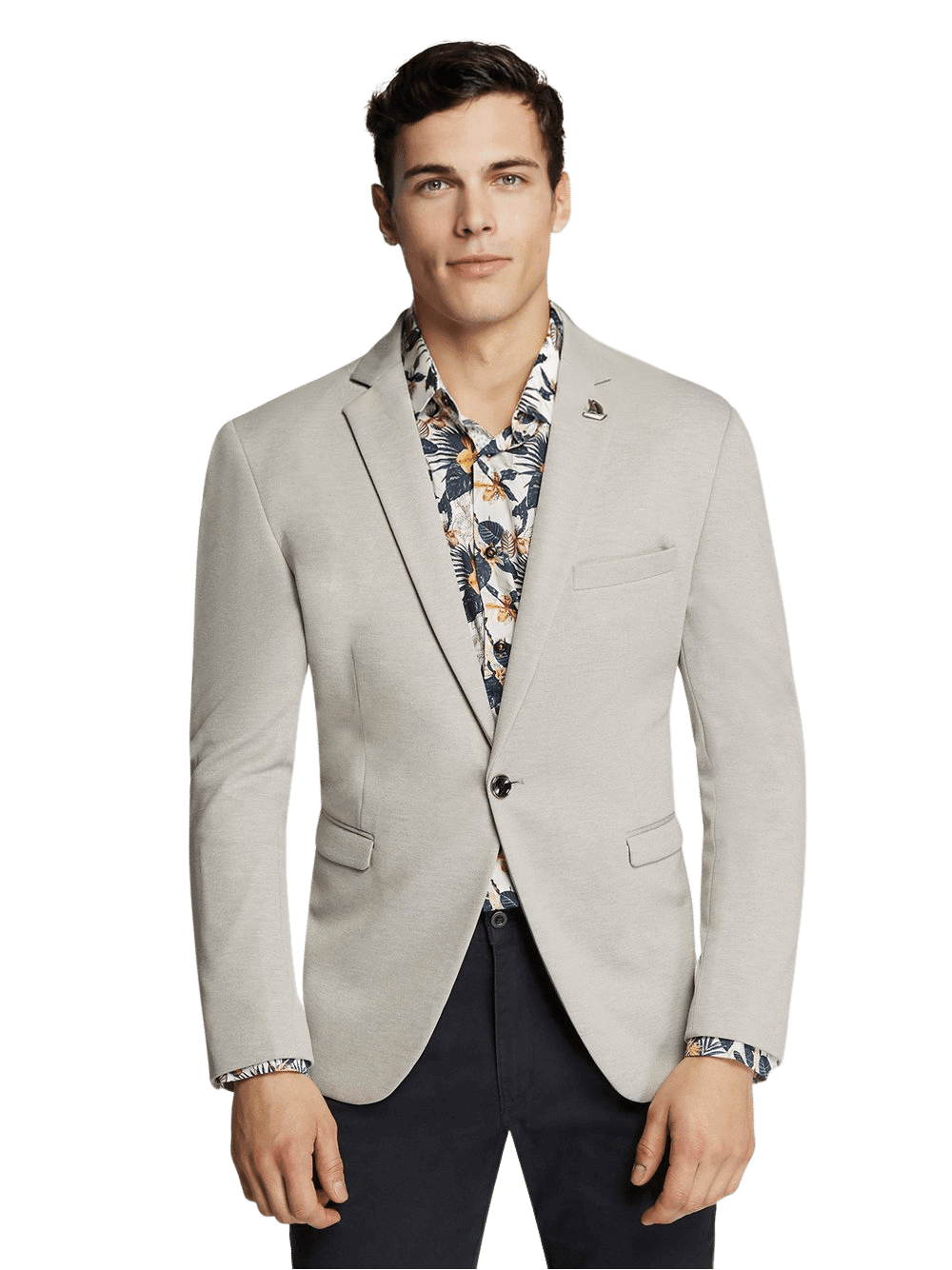 Men's Formal Silver Trendy One Button Sport Jacket/Blazer Slim Fit