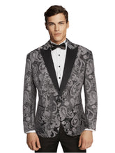 Load image into Gallery viewer, Paisley Silver Dinner Jacket
