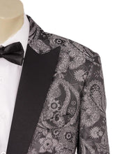Load image into Gallery viewer, Paisley Silver Dinner Jacket