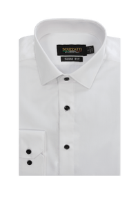 Men's White Cotton Contrast Button Shirt - Threads N Trends