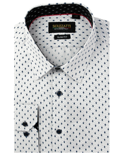 Load image into Gallery viewer, Men&#39;s White with Spotty Slim Fit Shirt - Threads N Trends