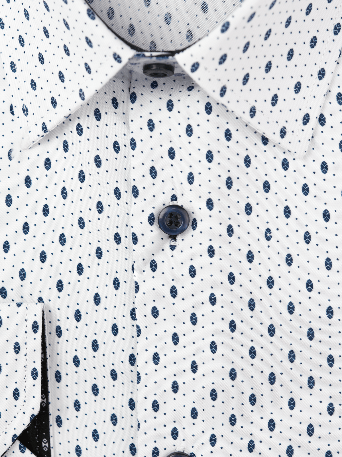 Men's White Spotty Slim Fit Shirt
