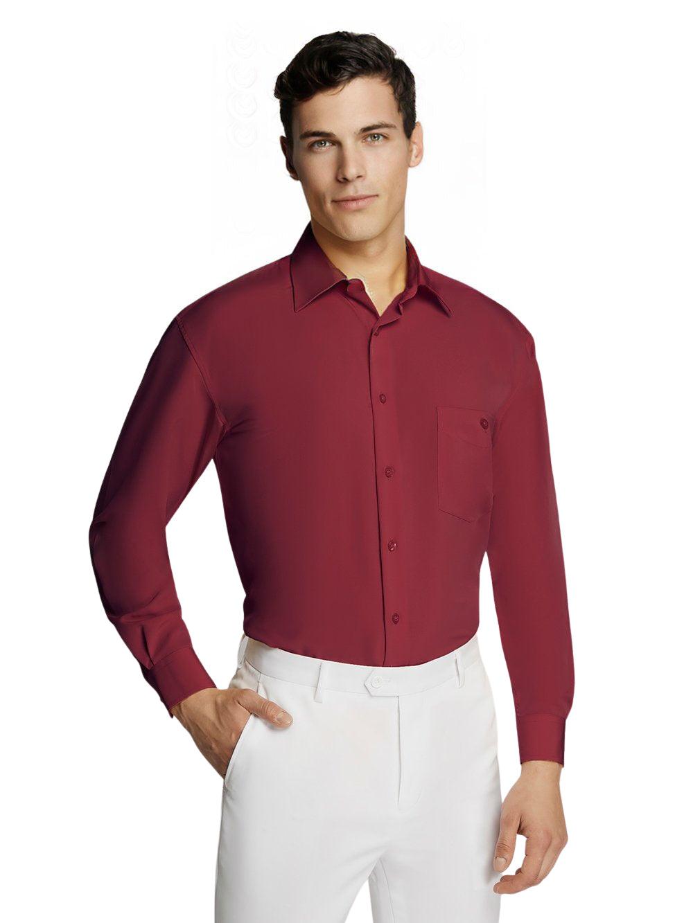 Men's Formal Business Wine Pure Microfibre Coloured Shirt