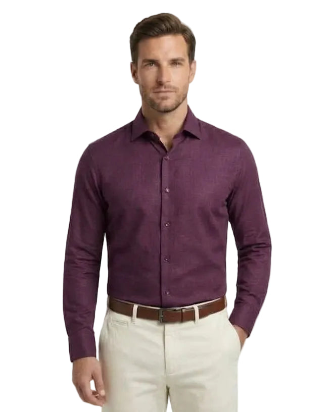 Men's Plum Bamboo Stretch Slim Fit Shirt