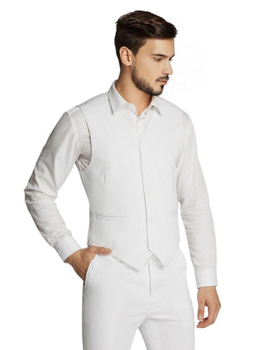Microfiber White Waistcoat