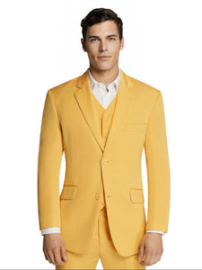 Men Formal Yellow Two-Button Microfiber Jacket