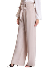 Load image into Gallery viewer, Women's Beige Paper Bag Waist Wide Leg Pants - Threads N Trends