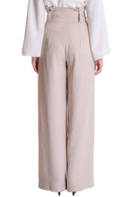 Load image into Gallery viewer, Women's Beige Paper Bag Waist Wide Leg Pants - Threads N Trends