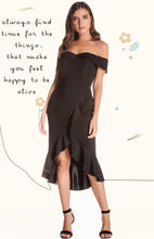 Load image into Gallery viewer, Women&#39;s Black Bodycon Off Shoulder with Sweetheart Neckline Dress - Threads N Trends