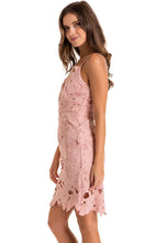 Load image into Gallery viewer, Women&#39;s Blush Embroidery Sunflower Strap Dress with V Neckline