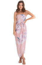 Load image into Gallery viewer, Women&#39;s Blush Floral Strapless Dress With Tie-on Ribbon Belt