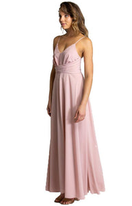 Women’s Blush Maxi Dress with Drape Front Detail - Threads N Trends