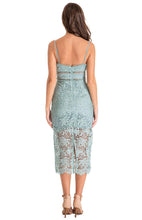 Load image into Gallery viewer, Women&#39;s Mint Love Heart Neckline Lace Midi Dress with Trim