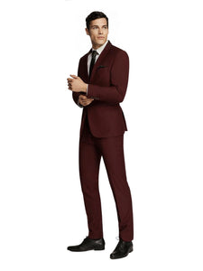 Zander Maroon Slim Suit